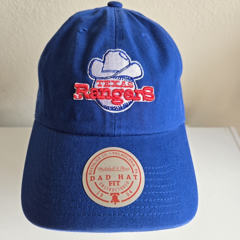 Mitchell and Ness‎ Texas Rangers Blue Dad Hat Cap Cowboy Cooperstown Collection